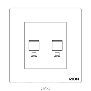Bộ ổ cắm mạng đôi Cat6e Màu trắng, Elegant, 25C62