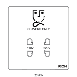 Bộ ổ cắm rao cạo râu 110-220V~ Màu trắng, Elegant, 25SON
