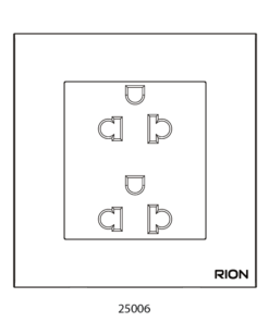 Bộ ổ cắm đôi ba chấu 16A 250V~ Màu trắng, Elegant, 25006