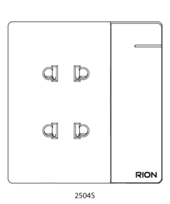 Bộ 2 ổ cắm đơn 13A kèm công tắc Màu trắng, Elegant, 2504S