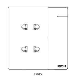 Bộ 2 ổ cắm đơn 13A kèm công tắc Màu trắng, Elegant, 2504S